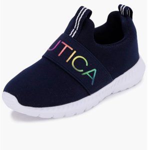 Nautica Kids Girls Youth Athletic Fashion Sneaker Running Shoe -Slip On- Little